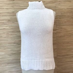 J. Jill Mock Neck Sleeveless Ribbed Knit Sweater